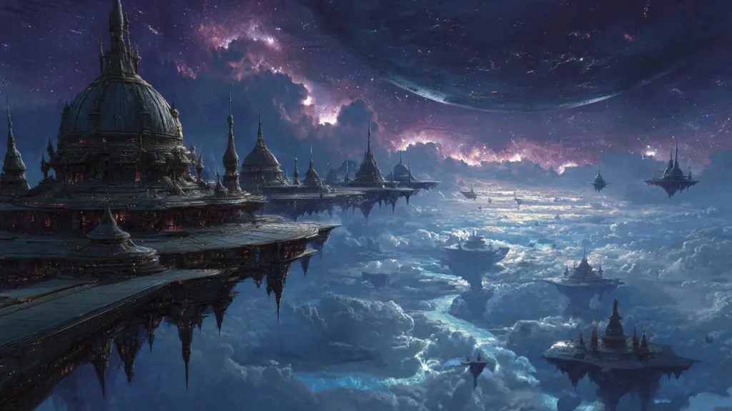 Immortals inhabit a vast cosmic realm beyond normal worlds.