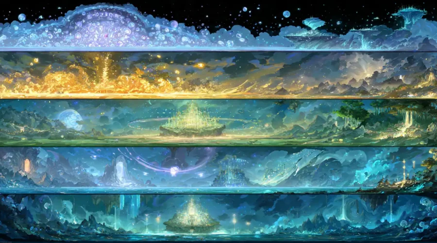 A visualization of cultivation realms, representing power scaling in cultivation novels