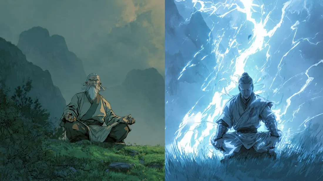 Real Taoism vs Cultivation Novels - a traditional Taoist sage embracing harmony and a power-focused cultivation novel character