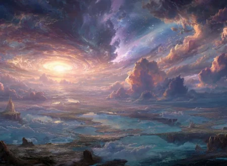 Realm meaning is illustrated through multiple-layered fantasy worlds, including mortal, immortal, and divine realms