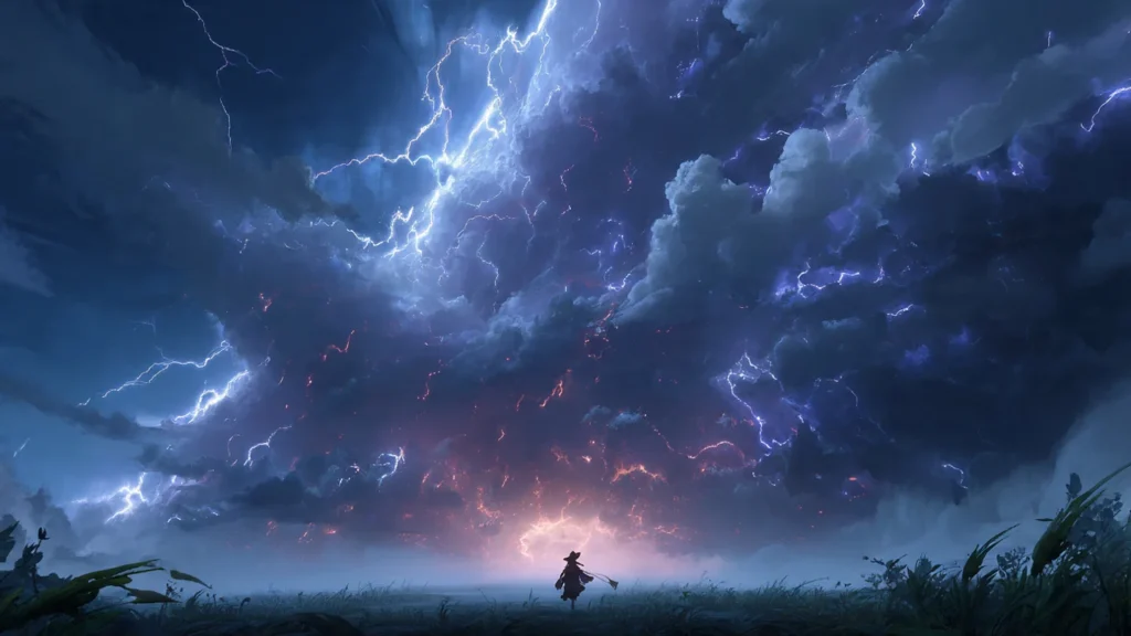 cultivator resisting heavenly lightning with sheer will