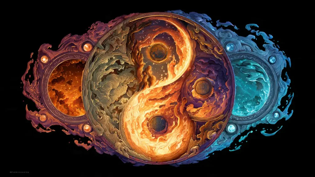 The five elements transform into one another in a circular generating cycle.
