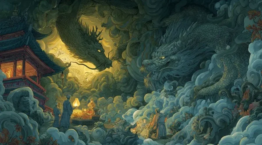 Western Dragon vs Eastern Dragon - Villagers Praying to The Dragons in the Dragon Temple