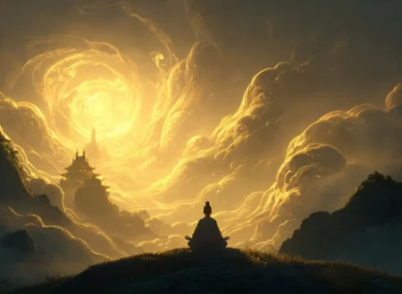 Cultivation Meaning - Cultivator meditating with qi energy in a xianxia setting