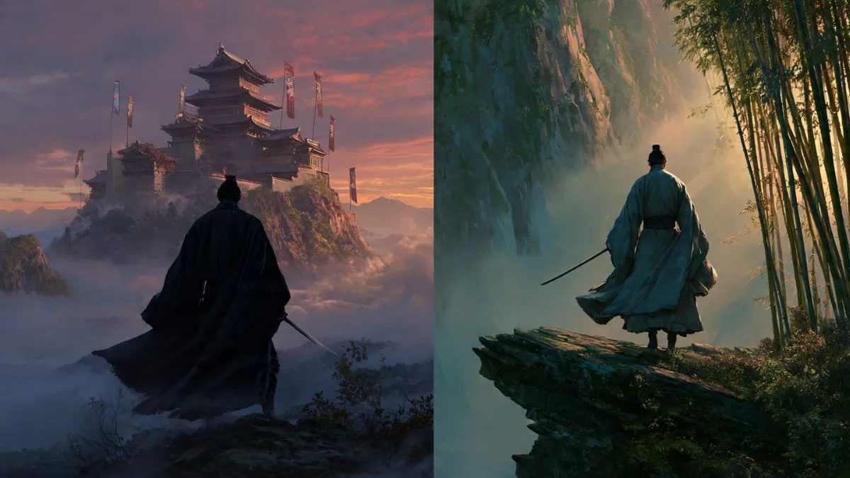 Murim vs Wuxia comparison showing dark sect-based martial world and traditional wandering swordsman setting