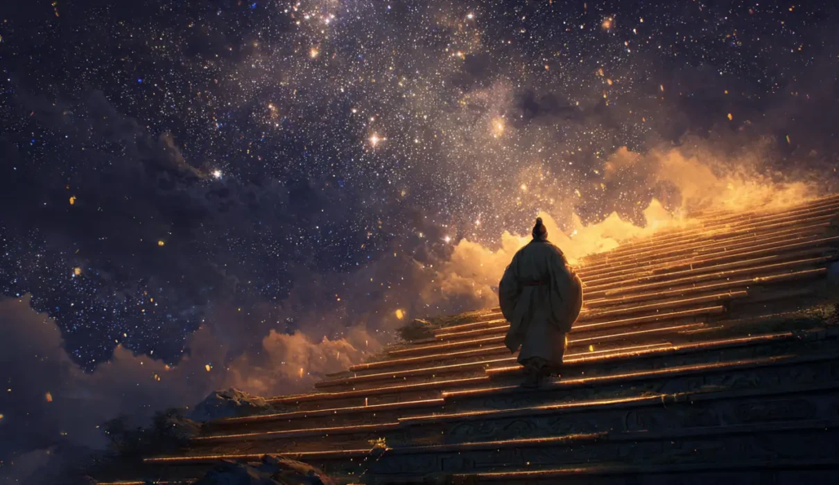 A cultivator climbing the realm stages toward enlightenment in Cultivation Novels