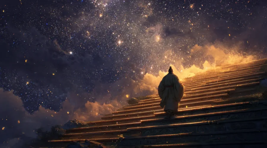 A cultivator climbing the realm stages toward enlightenment in Cultivation Novels