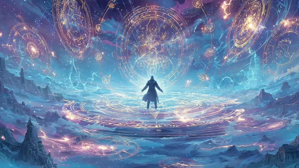 A cultivator experiencing enlightenment after a breakthrough.