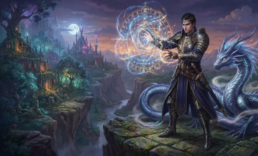 Young mage training in a fantasy world.