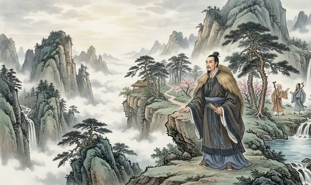 Cao Guojiu turning away from the imperial court.