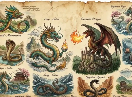 A Visual Representation of Dragon Mythology in Different Cultures across the world