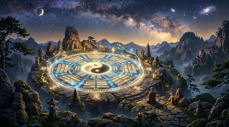 Sacred Bagua diagram displaying the Eight Trigrams.