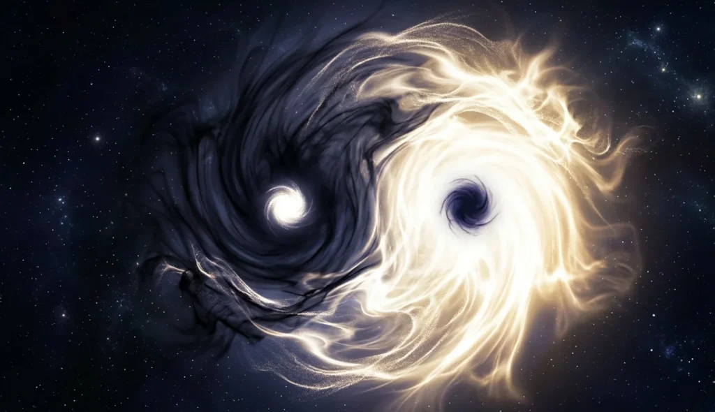 Yin and Yang shifting dynamically rather than remaining equal.