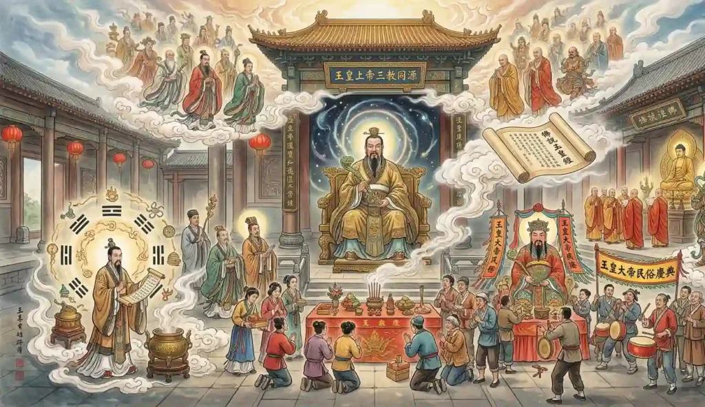 Different traditions depicting the Jade Emperor in unique forms.