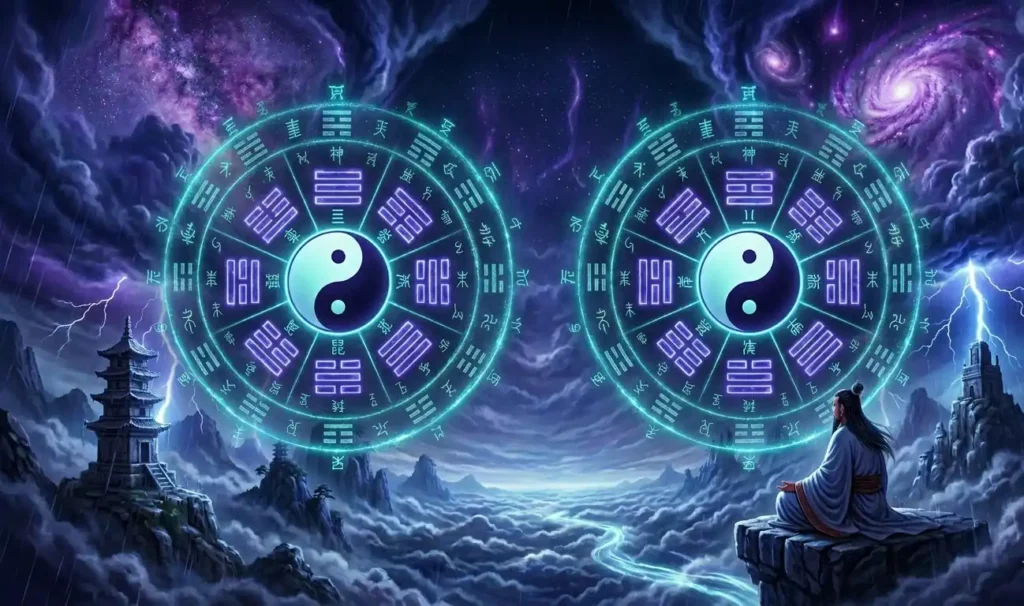 Two classical Bagua arrangements shown for comparison.