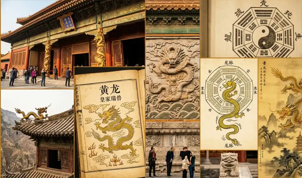 Examples of Yellow Dragon imagery preserved in Chinese temples, manuscripts, and imperial art