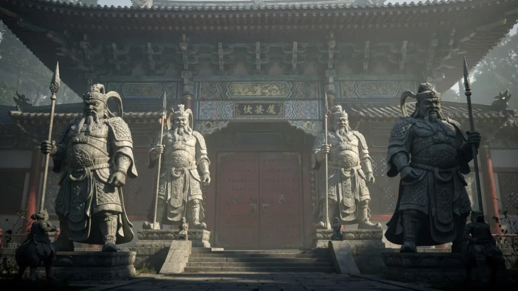 4 heavenly kings guarding a Buddhist temple