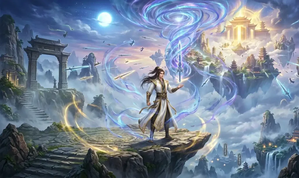 Meng Hao overlooking the world with cultivation power.