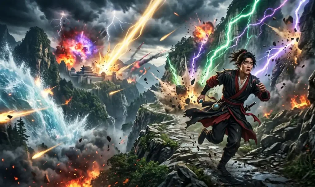 Bai Xiaochun using powerful abilities while panicking.
