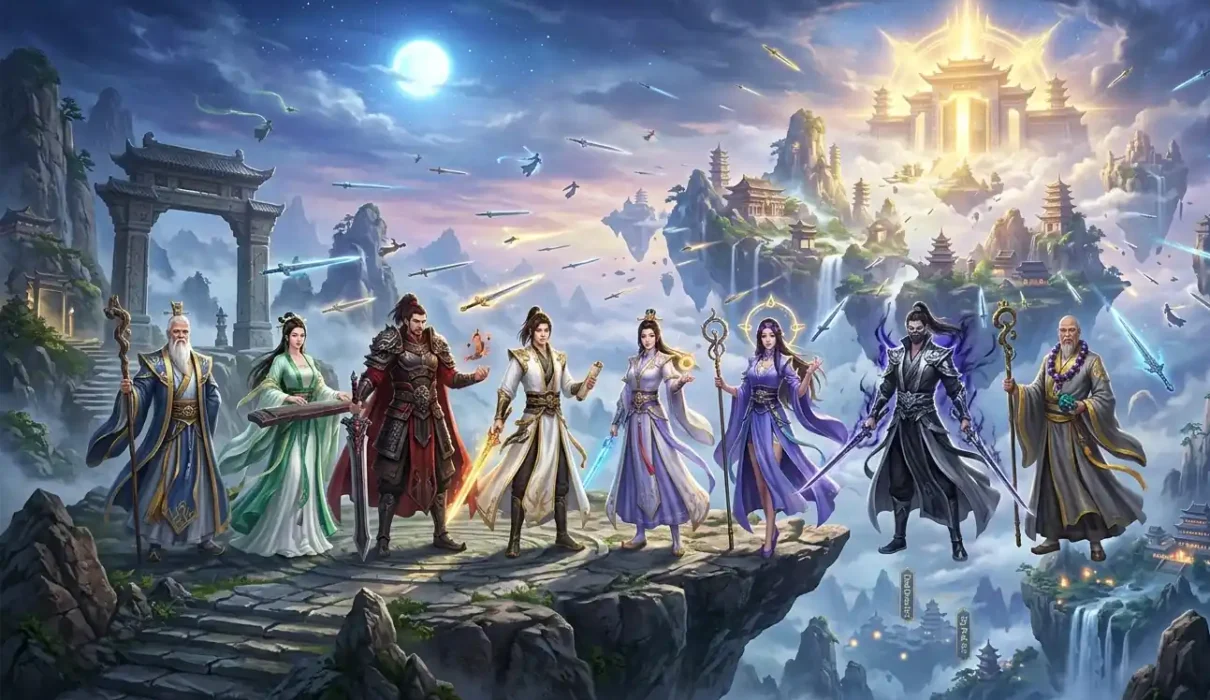 Best Completed Cultivation Novels - Seven powerful cultivators from classic completed xianxia novels.