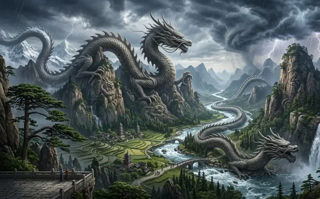 Dragons symbolically connected to powerful natural forces.