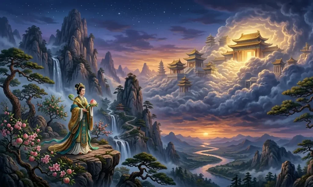 Xiwangmu appearing older than the Heavenly Court tradition.