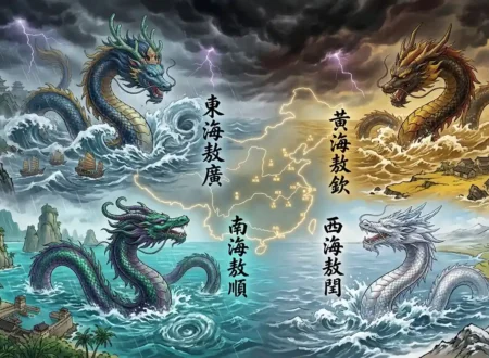 Four Dragon Kings ruling the seas and weather of China.