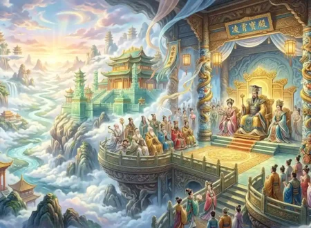 Jade Emperor Family - The Jade Emperor surrounded by members of his divine family.