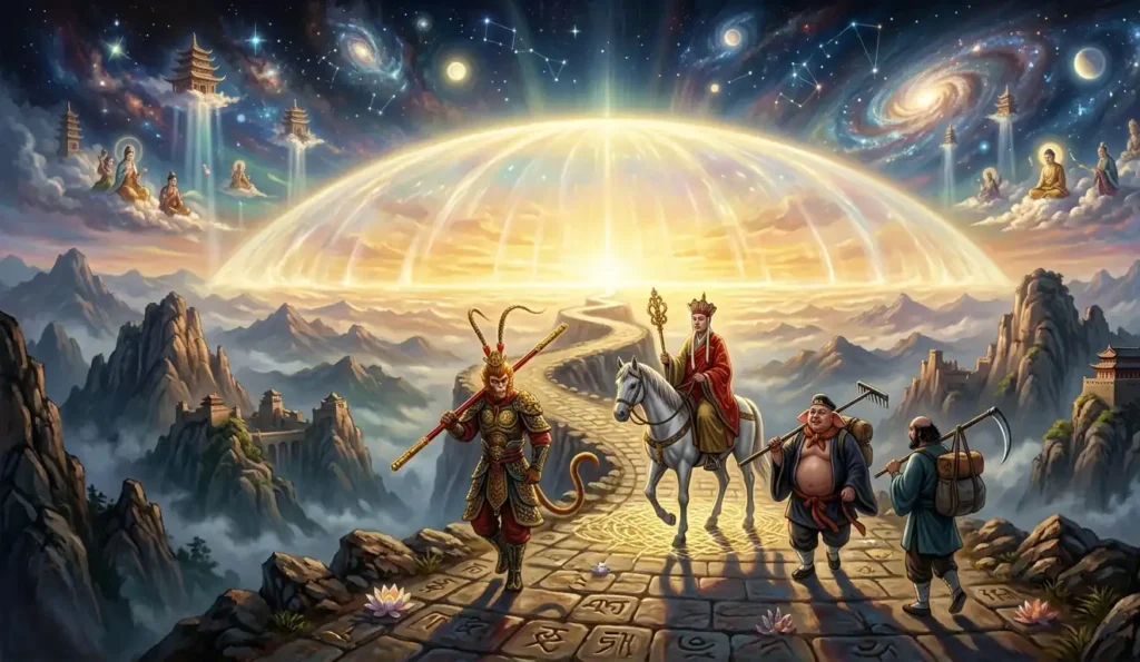 The pilgrims nearing the end of their sacred journey.