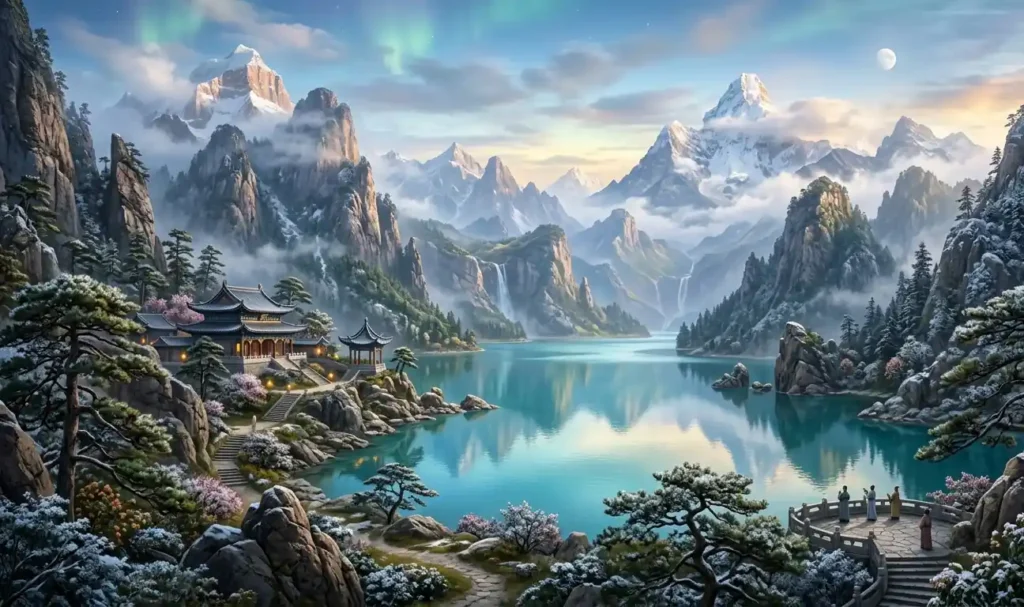 Yao Chi located among the sacred peaks of Kunlun.