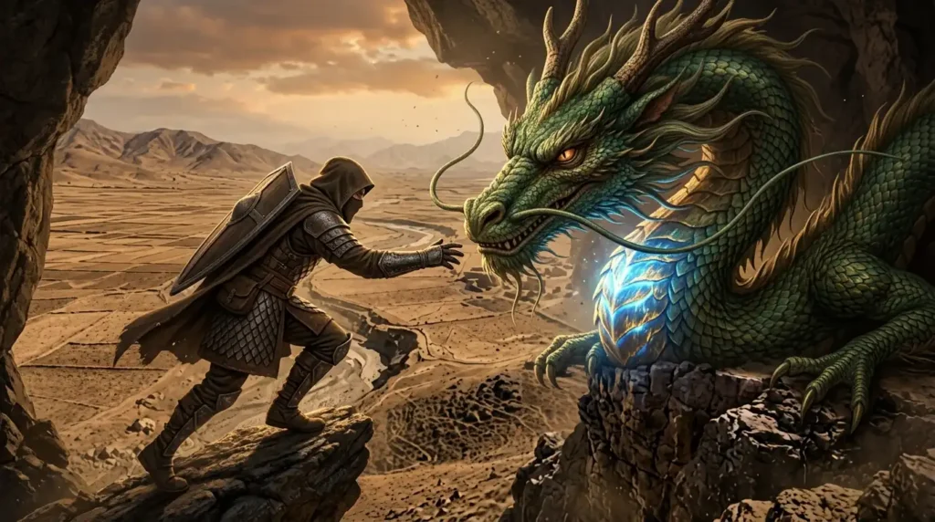 Weak point located beneath a dragon's chin.