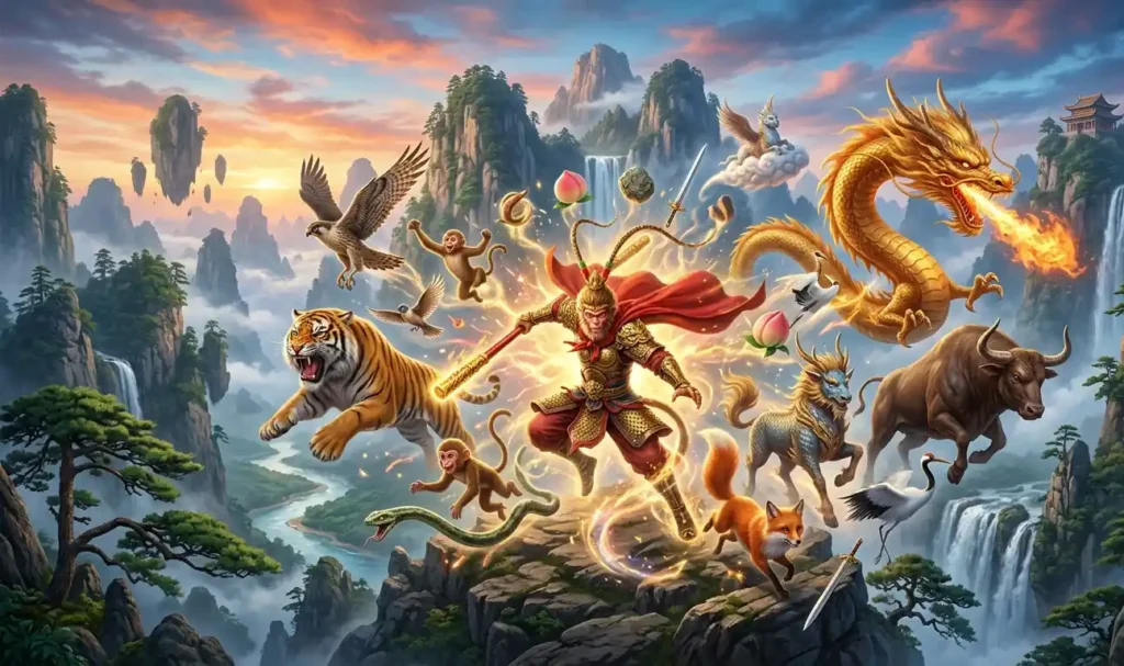 Sun Wukong using his seventy two transformations.