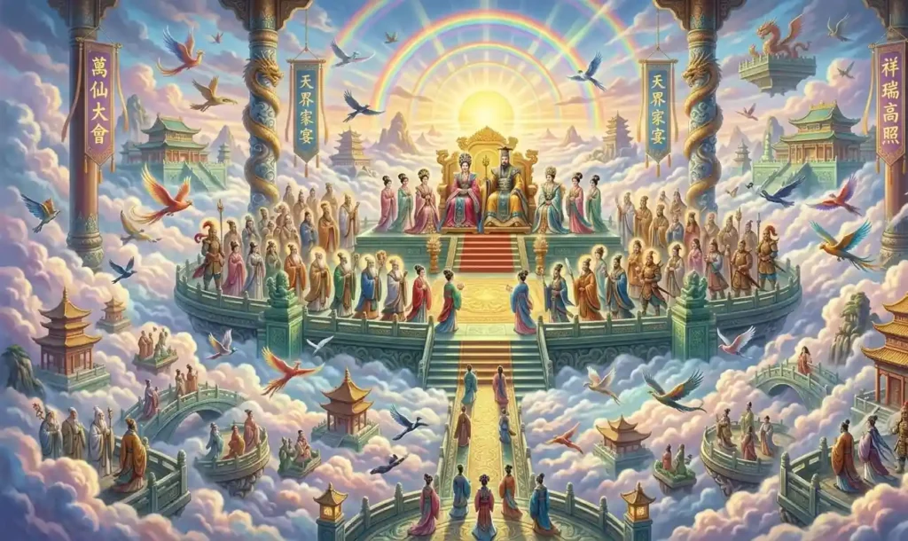 Members of the Jade Emperor's extended divine family together.