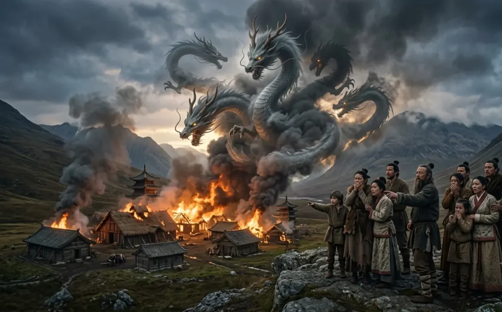 People interpreting natural disasters through dragon mythology.