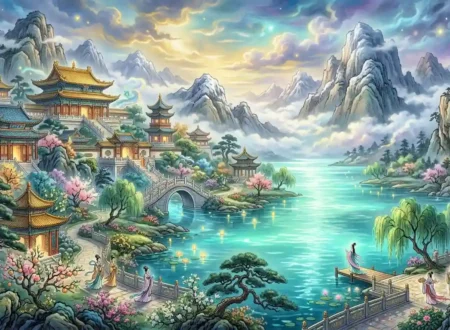 Sacred Yao Chi beside Xiwangmu's palace on Kunlun.