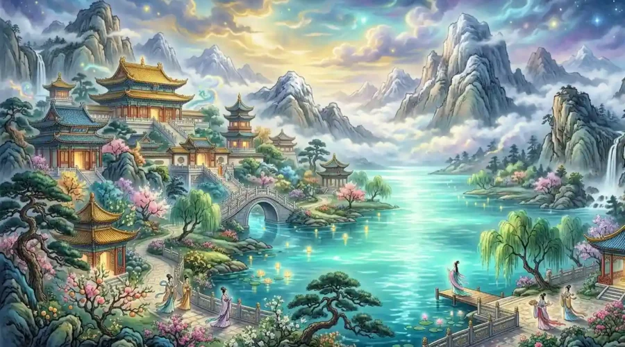 Sacred Yao Chi beside Xiwangmu's palace on Kunlun.