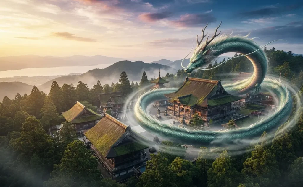 Dragon protecting Enryakuji Temple on Mount Hiei.