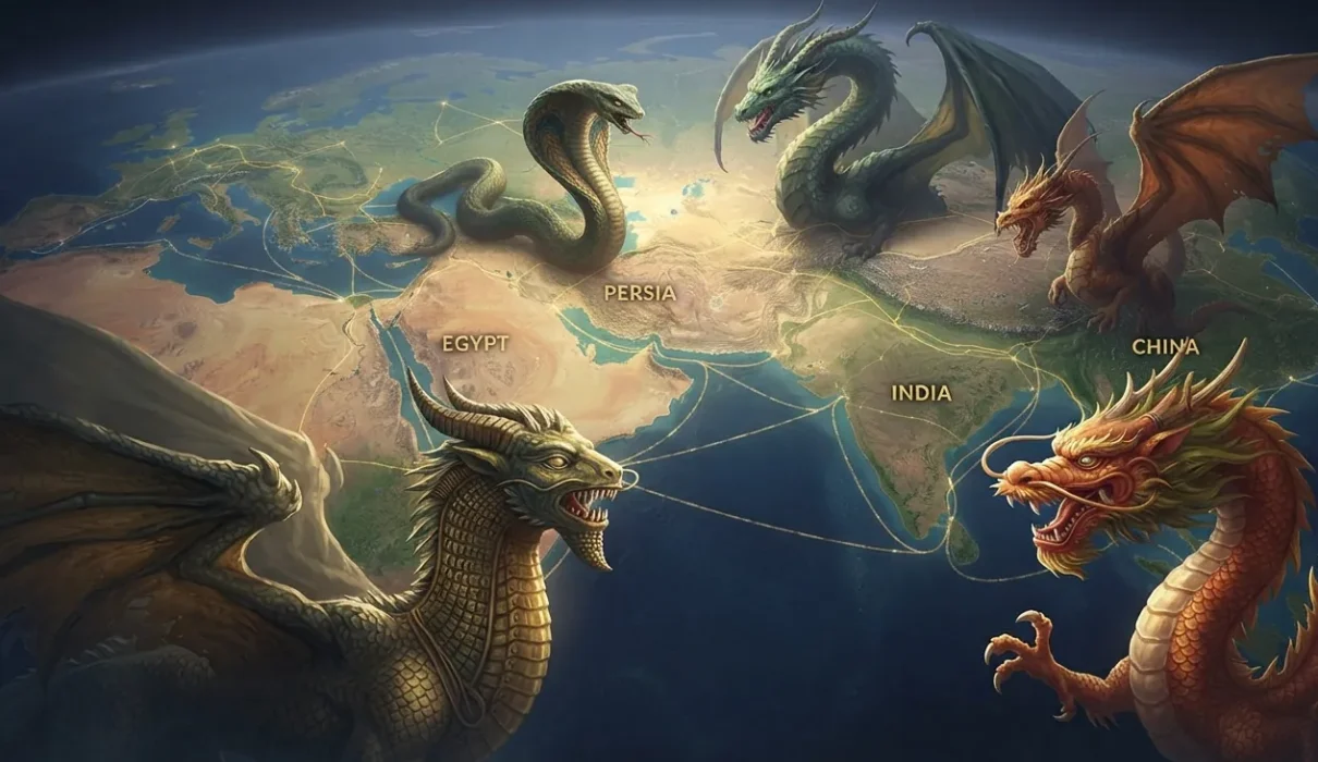 oldest dragons from early civilizations shown together.