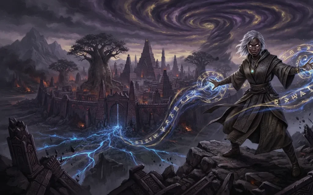 Heroine wielding powerful ancestral magic.