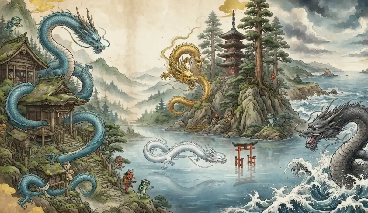 Famous Japanese dragons from myth and folklore.