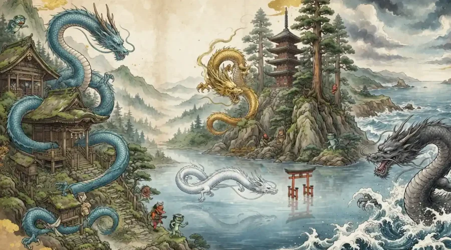Famous Japanese dragons from myth and folklore.