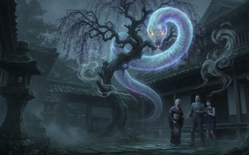 Serpent spirit placing a curse upon a family.