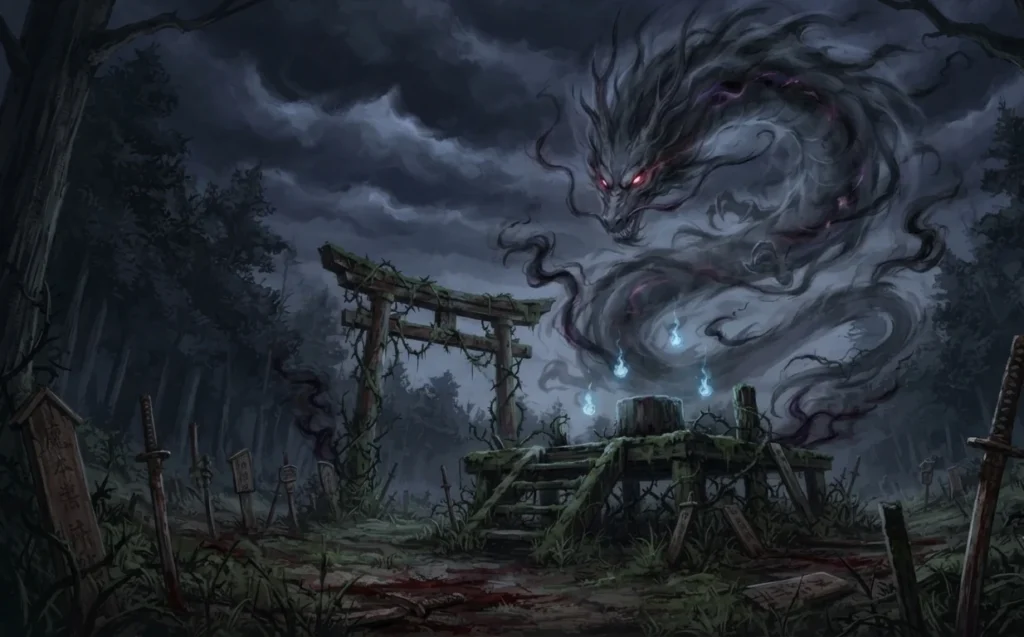 Dragon spirit haunting an ancient execution ground.