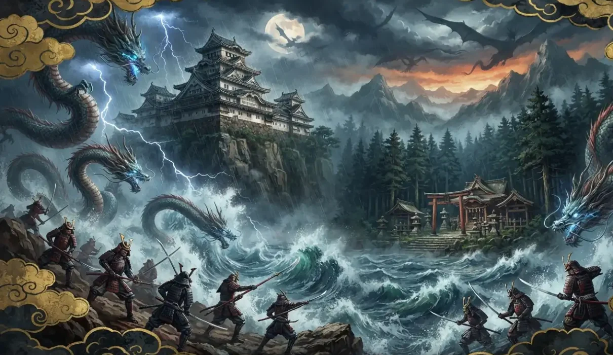 Japanese dragon legends with cinematic storytelling potential.