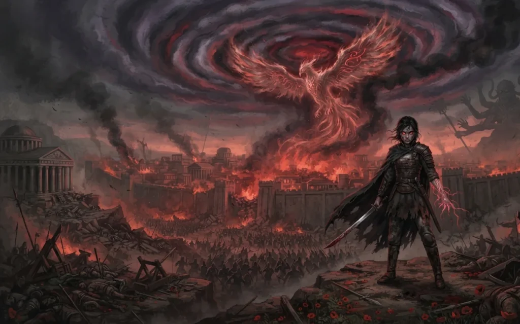 Warrior wielding devastating magical power.