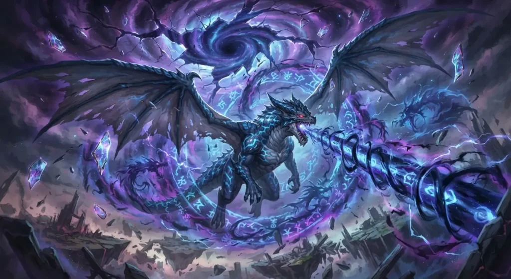 Acnologia dominating the battlefield in dragon form.