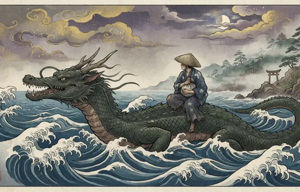 Wani appearing in an early Japanese legend.