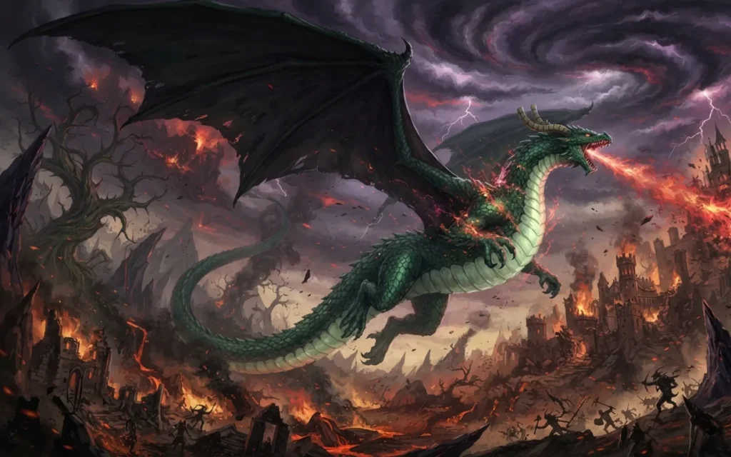 Tohru revealing her true dragon form.