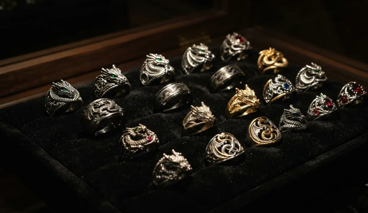 Premium best dragon rings for men displayed together.