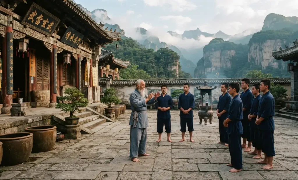 Master teaching disciples within a cultivation sect.